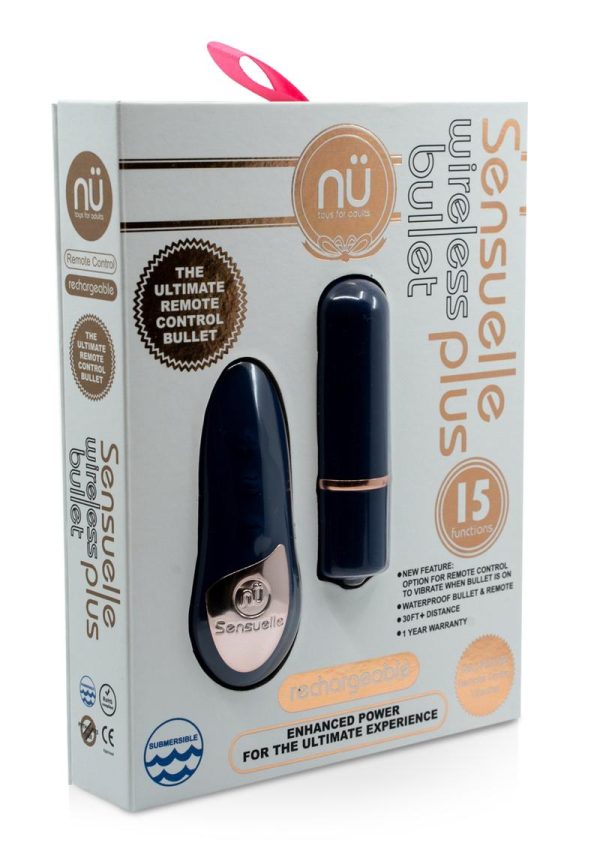 Nu Sensuelle Rechargeable Silicone Bullet Plus with Remote Control  - Navy Blue