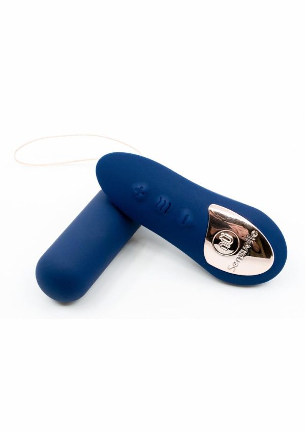 Nu Sensuelle Rechargeable Silicone Bullet Plus with Remote Control  - Navy Blue