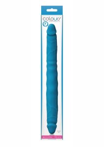 Colours Double Pleasures Silicone Double Dildo 12in - Blue