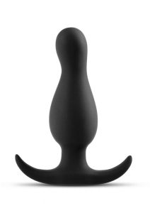 Anal Adventures Platinum Curve Silicone Butt Plug - Black