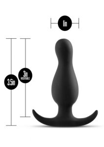 Anal Adventures Platinum Curve Silicone Butt Plug - Black