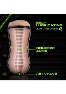 M for Men Soft and Wet Self Lubricating Masturbator Cup Ridge - Pussy - Vanilla