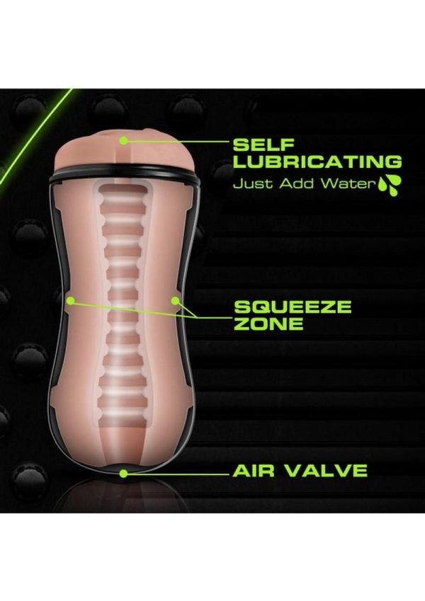 M for Men Soft and Wet Self Lubricating Masturbator Cup Ridge - Pussy - Vanilla