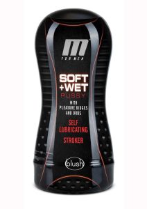 M for Men Soft and Wet Self Lubricating Masturbator Cup Ridge/Orb - Pussy - Vanilla