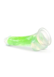 Neo Elite Glow in the Dark Dildo with Balls 7.5in - Green