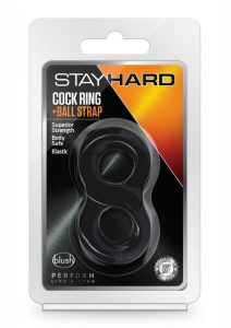 Stay Hard Cock Ring and Ball Strap - Black