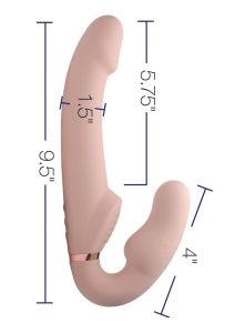 Strap U Inflatable Rechargeable Silicone Ergo Fit Strapless Strap-On with Remote Control - Vanilla