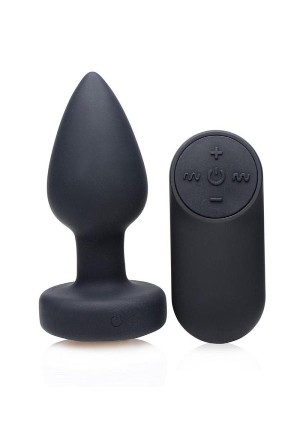 Booty Sparks Silicone Vibrating LED Plug - Small - Black