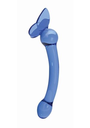 Glass Menagerie Butterfly G-Spot Dildo - Dark Blue
