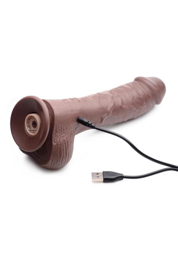 Loadz Vibrating Squirting Dildo with Remote Control 8.5in - Chocolate