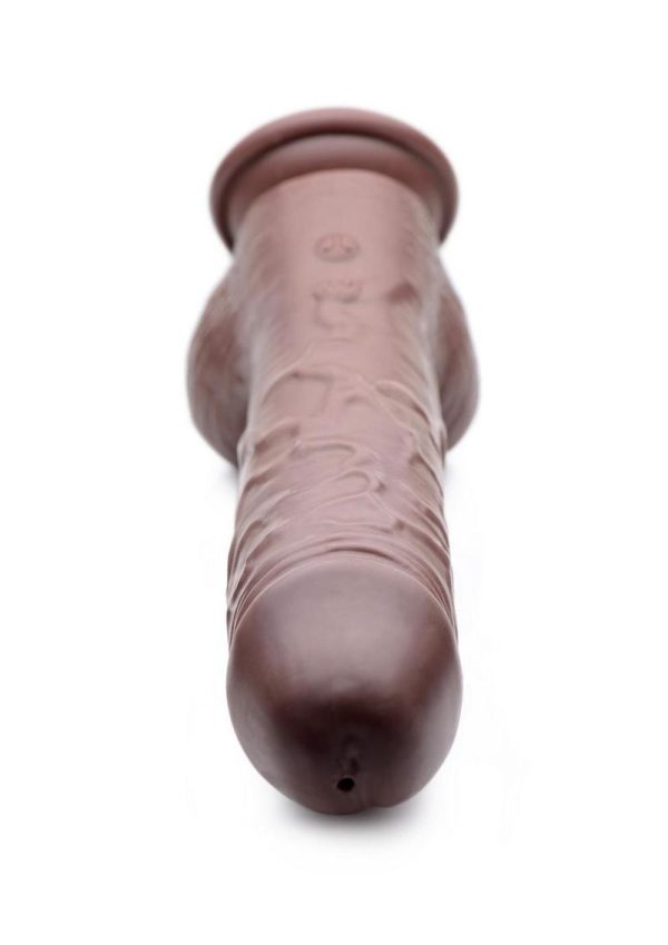 Loadz Vibrating Squirting Dildo with Remote Control 8.5in - Chocolate