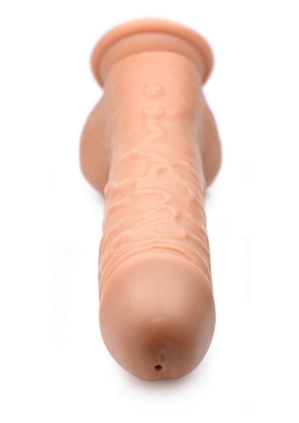 Loadz Vibrating Squirting Dildo with Remote Control 8.5in - Caramel
