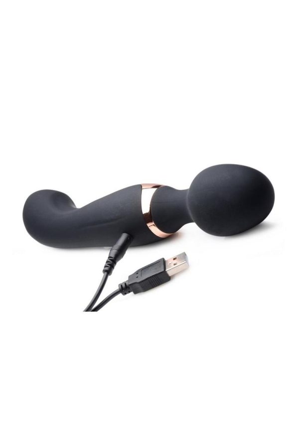 Wand Essentials Double Silicone Vibrating Wand Massager - Black