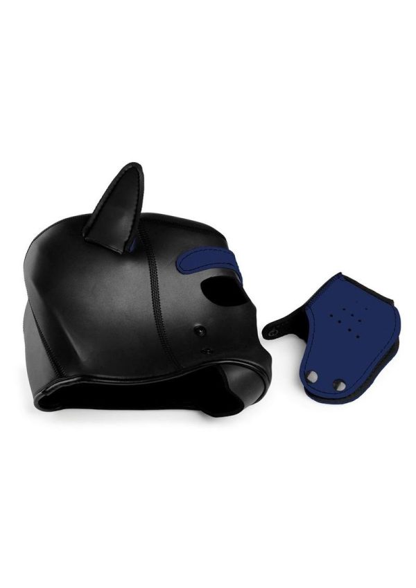 Master Series Neoprene Puppy Hood - Black and Blue