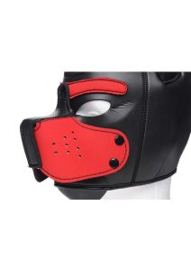 Master Series Spike Neoprene Puppy Hood - Red and Black