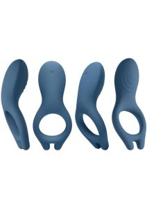 iVibe Select iRing Rechargeable Silicone Vibrating Cock Ring - Marine Blue