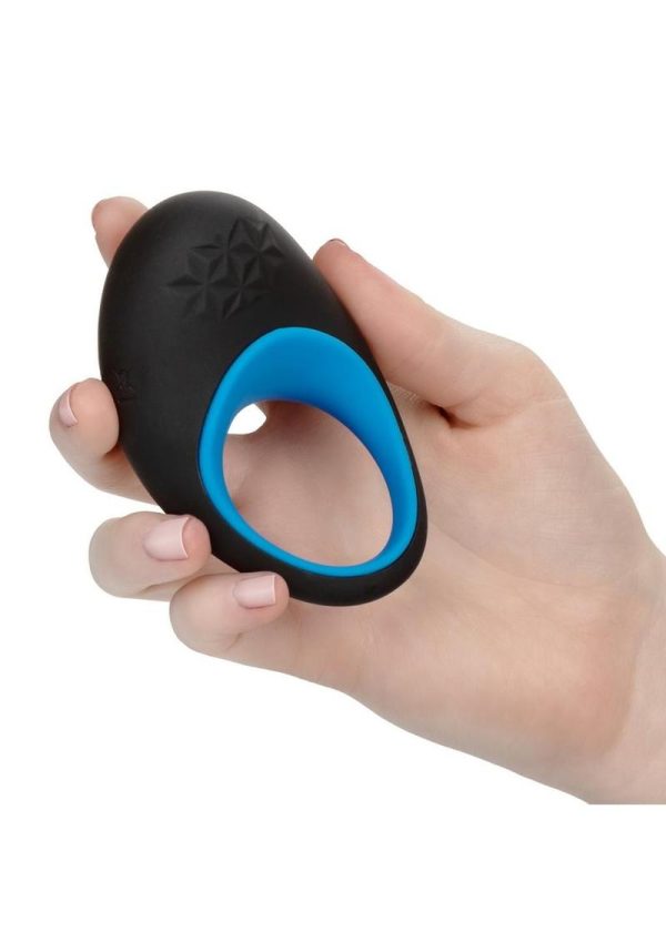 Link Up Max Silicone Vibrating Cock Ring - Black/Blue