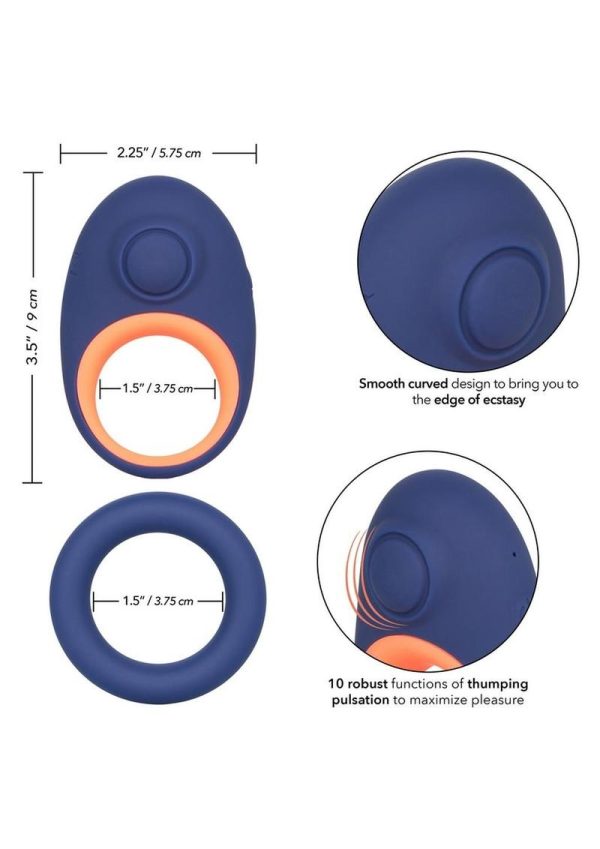 Link Up Verge Silicone Vibrating Cock Ring - Blue/Pink