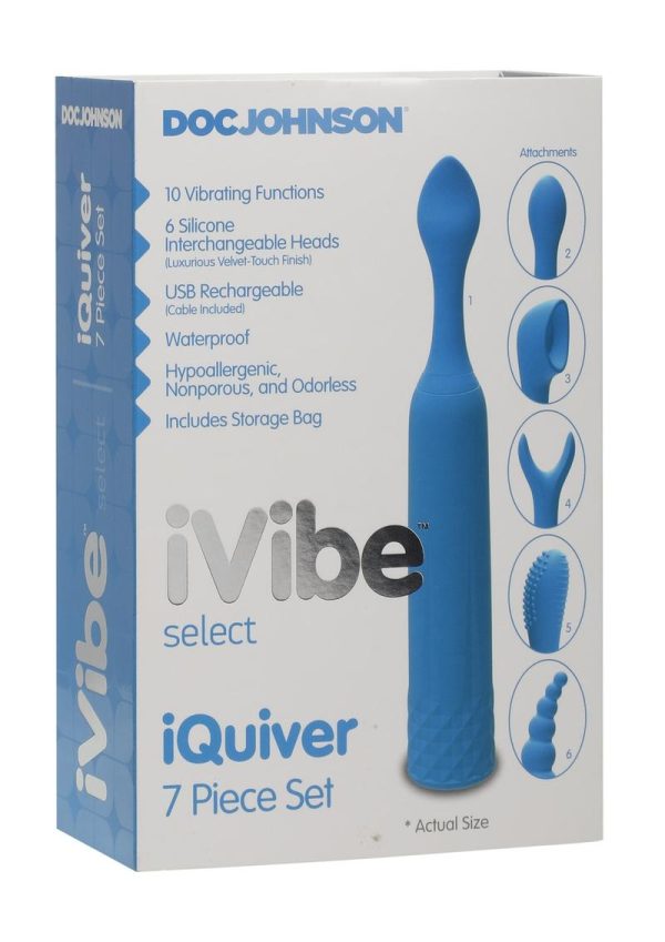 iVibe Select iQuiver Silicone Vibrator (7 Piece Kit) - Periwinkle