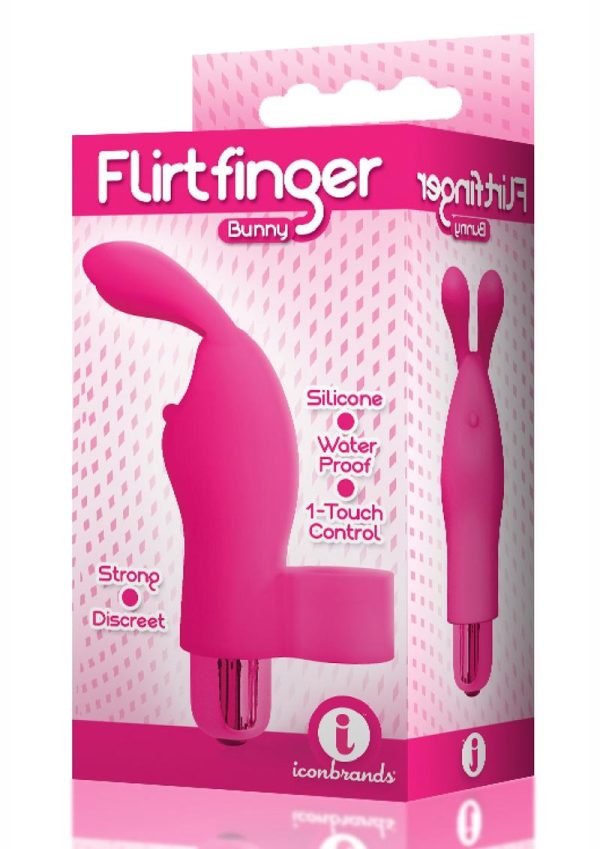 The 9`s - Flirt finger Silicone Bunny Finger Vibrator - Pink