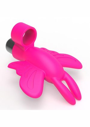 The 9`s - Flirt finger Silicone Butterfly Finger Vibrator - Pink