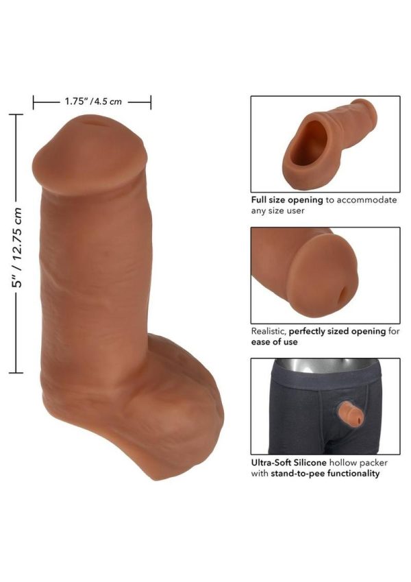 Packer Gear Ultra-Soft Silicone STP Hollow Packer 5in - Chocolate