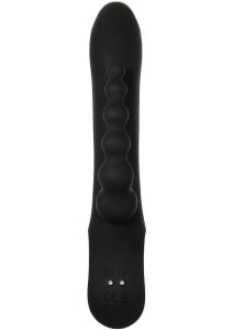 Trifecta Rechargeable Silicone Rabbit Vibrator - Black