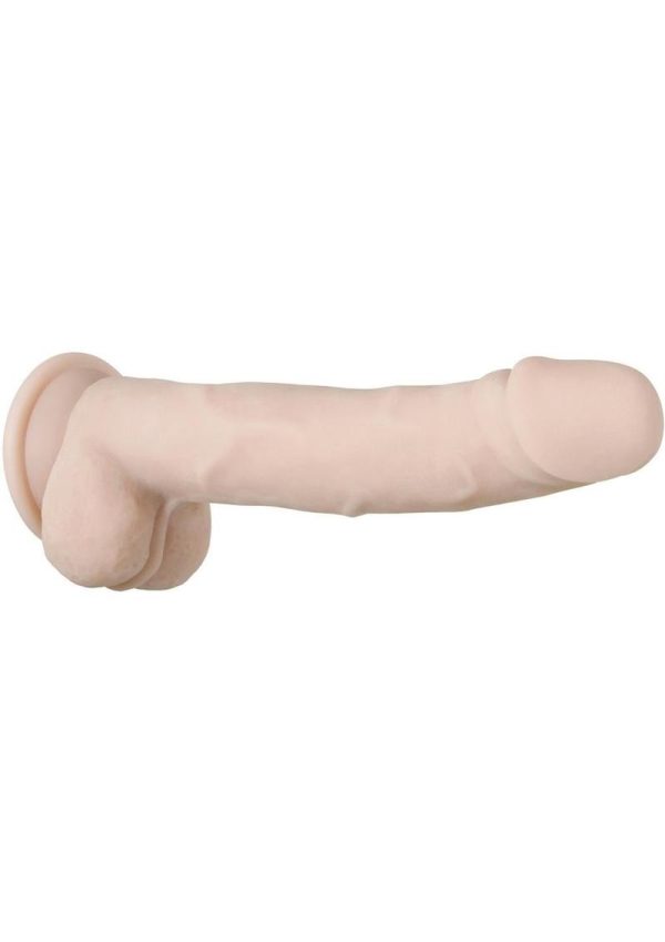 Real Supple Poseable Dildo with Balls 9.5in - Vanilla