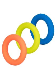 Link Up Ultra Soft Climax Silicone Cock Ring Set (3 Pieces) - Assorted Colors