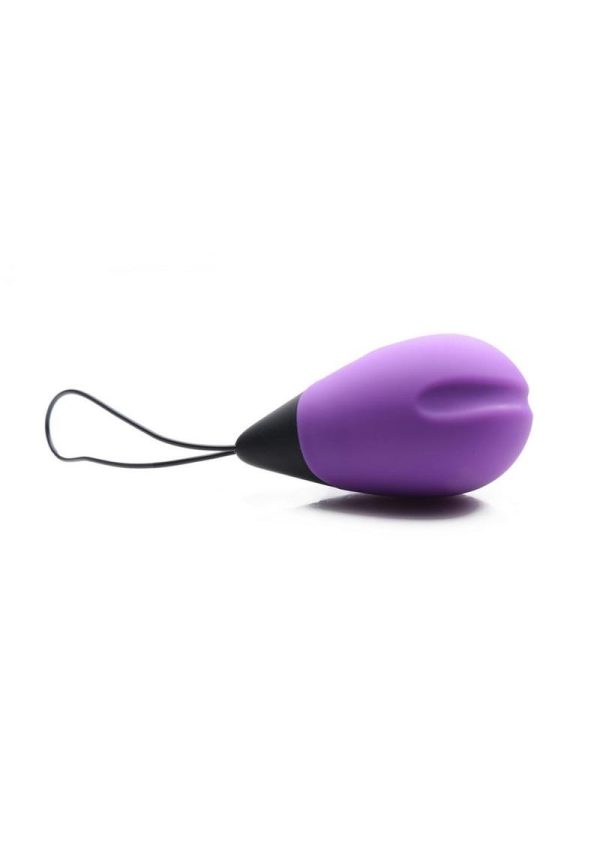 Bang! 10X Rechargeable Silicone Vibrating Egg with Remote Control - Purple