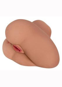 Mistress Alexis Vibrating BioSkin Sidesaddle Stroker - Pussy and Ass - Caramel