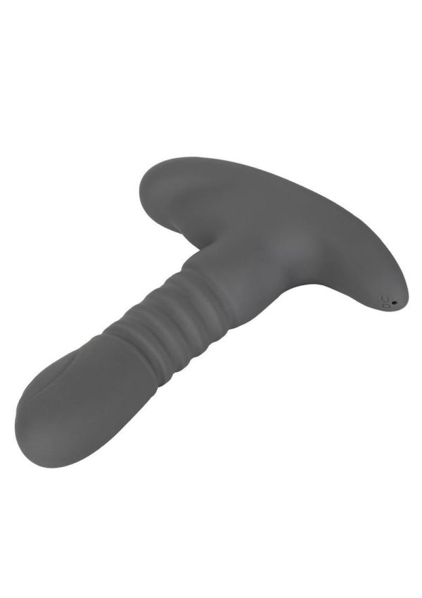Eclipse Silicone Rechargeable Thrusting Rotator Anal Probe with Remote Control - Gray