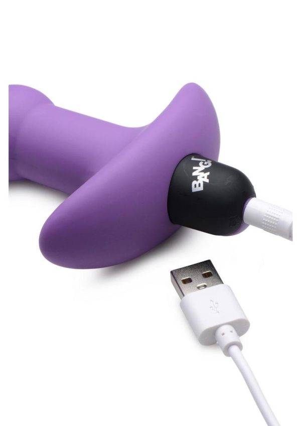 Bang! Vibrating Silicone Rechargeable Anal Beads with Remote Control - Purple