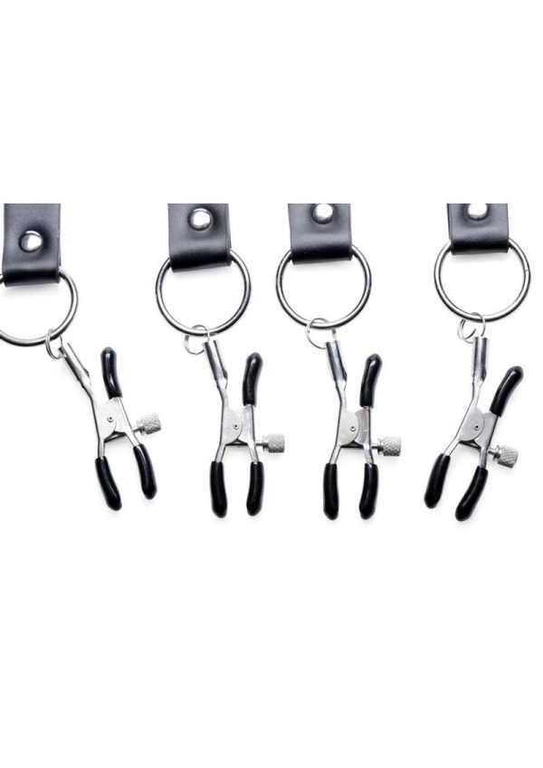 Master Series Spread Labia Spreader - Straps XLarge - Black