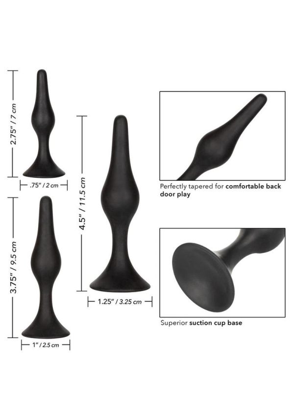 Silicone Anal Starter Kit (3 Per Set) - Black