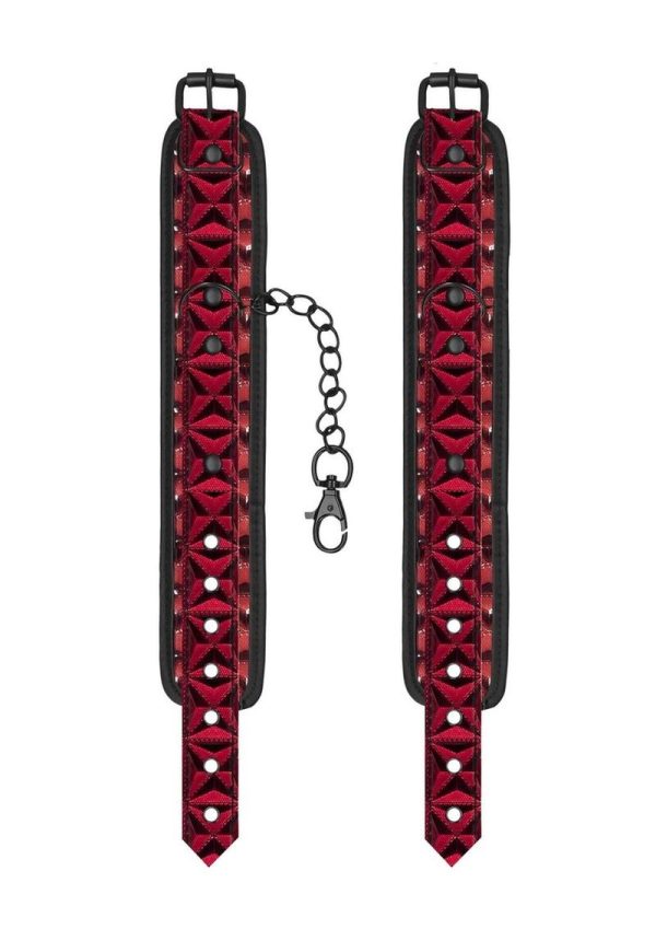 Ouch! Luxury Ankle Cuffs - Burgundy