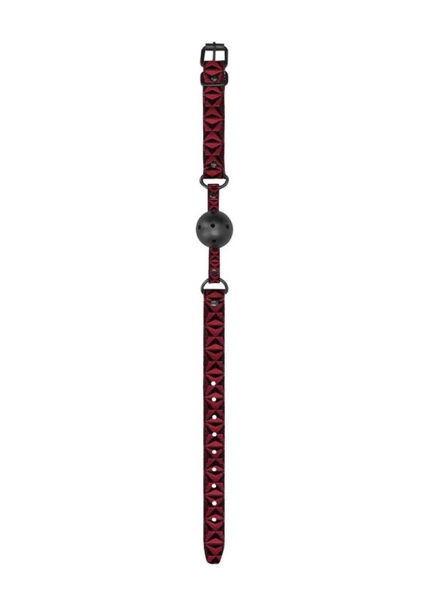 Ouch! Luxury Breathable Luxury Ball Gag - Burgundy