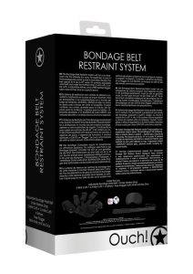 Ouch! Kits Bondage Belt Restraint System 8pc - Black