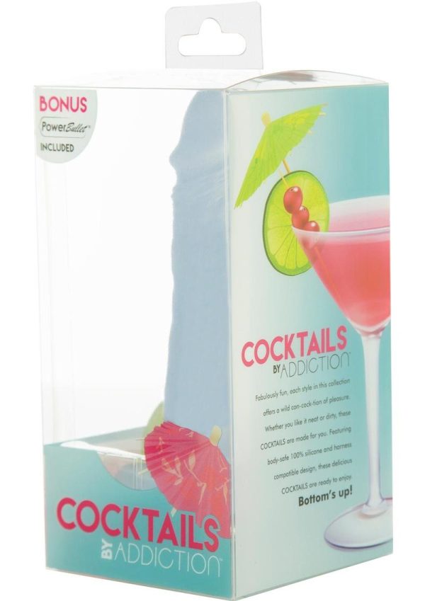Addiction Cocktails Vibrating Silicone Dildo 5.5in - Blue Lagoon