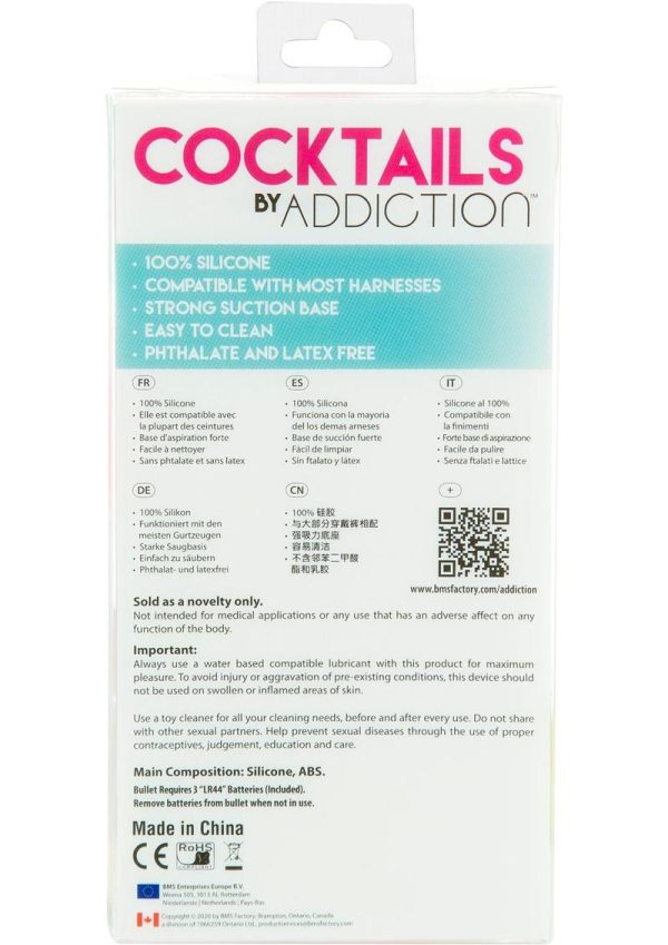 Addiction Cocktails Vibrating Silicone Dildo 5.5in - Purple Cosmo