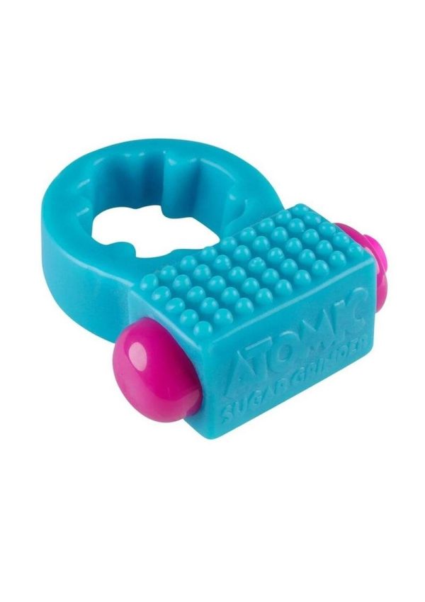 Rock Candy Sugar Grinder Vibrating Cock Ring - Blue