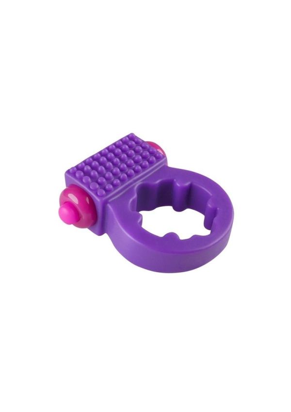 Rock Candy Sugar Grinder Vibrating Cock Ring - Purple