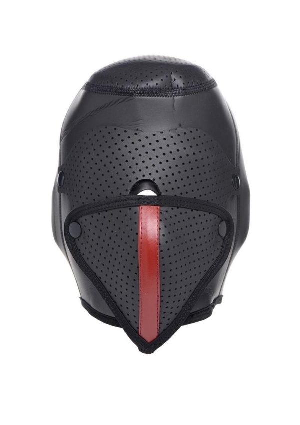 Master Series Scorpion Hood with Removable Blindfold and Face Mask - Black/Red