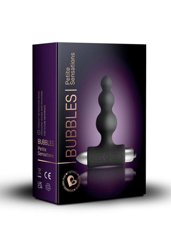 Petite Sensations Bubbles Silicone Vibrating Anal Plug - Black