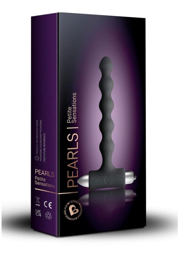 Petite Sensations Pearls Silicone Vibrating Anal Bead - Black