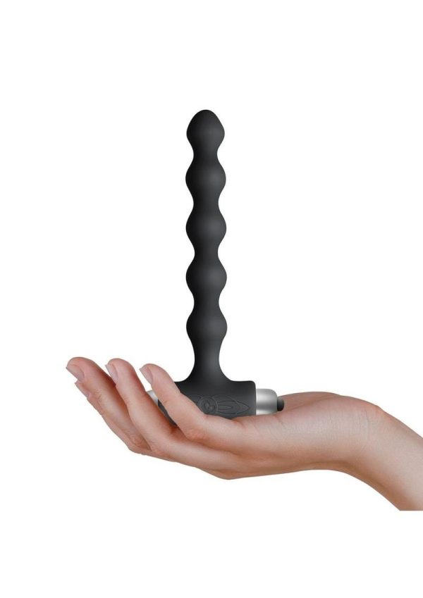 Petite Sensations Pearls Silicone Vibrating Anal Bead - Black