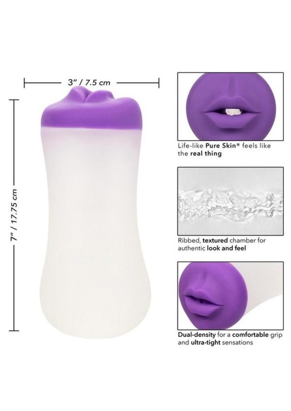 The Gripper Deep Throat Grip Masturbator - Mouth - Purple/Frost