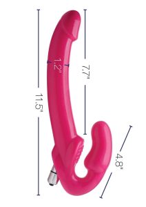 Strap U 7X Revolver Slim Vibrating Strapless Strap-On Dildo - Pink