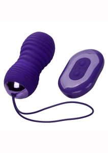 Slay #Thrustme Silicone Rechargeable Thrusting Rotating Egg Vibrator with Remote Control - Purple