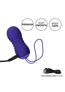 Slay #Thrustme Silicone Rechargeable Thrusting Rotating Egg Vibrator with Remote Control - Purple
